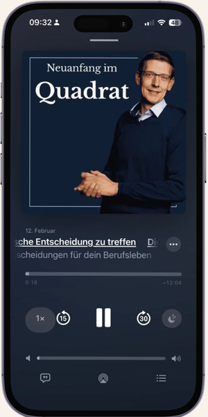 Podcast Mockup „Neuanfang im Quadrat!“